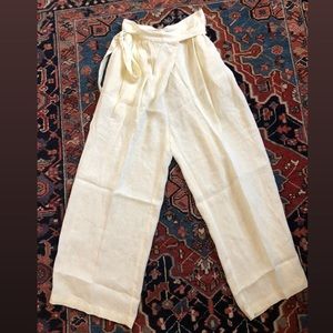 Black Crane Sack Linen Pants